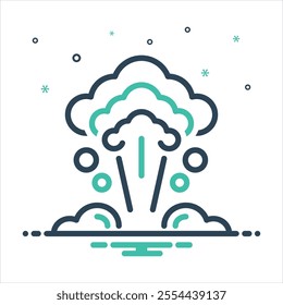 Vector colorful mix icon for explosion