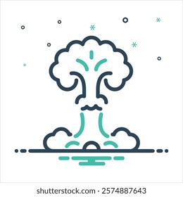 Vector colorful mix icon for explosion
