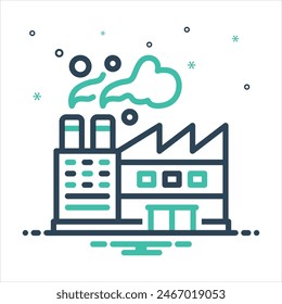 Vector colorful mix icon for factory