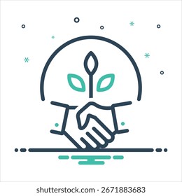 Icono colorido de la mezcla del Vector para el comercio justo