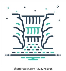 Vector colorful mix icon for falls