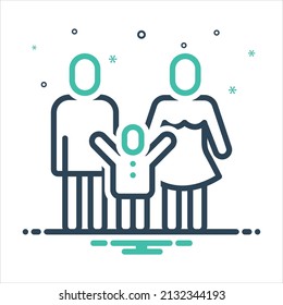 Vector colorful mix icon for families