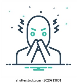 Vector colorful mix icon for fears
