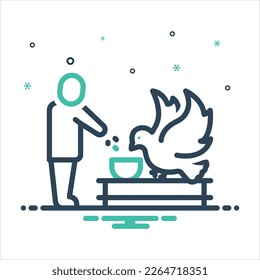 Vector colorful mix icon for feeding