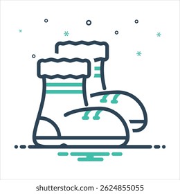 Vector colorful mix icon for felt boot