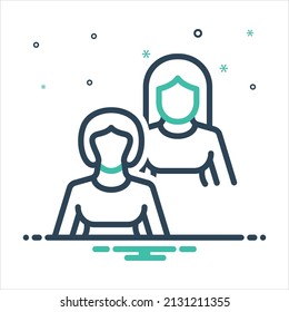 Vector colorful mix icon for females
