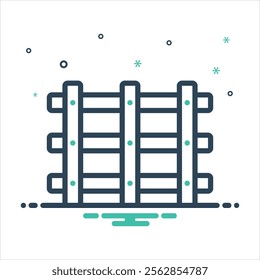 Vector colorful mix icon for fence