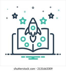 Vector colorful mix icon for fiction