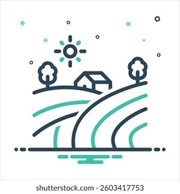 Vector colorful mix icon for field