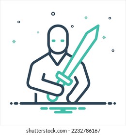 Icono de mezcla de colores vectorial para el combatiente