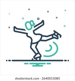 Vector colorful mix icon for figure skating
