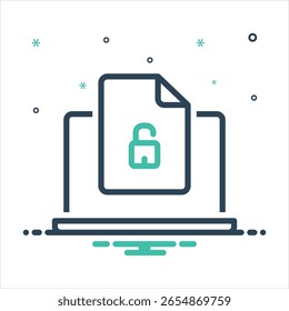 Vector colorful mix icon for file access