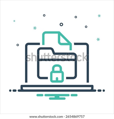Vector colorful mix icon for file security