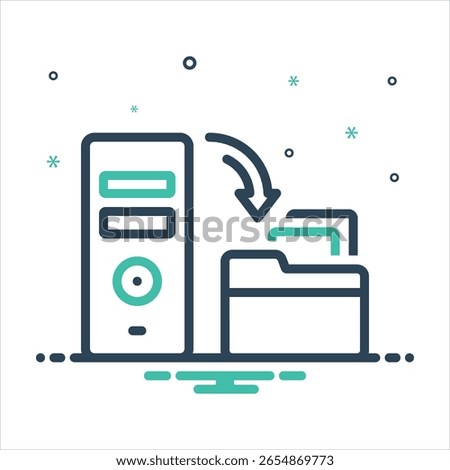 Vector colorful mix icon for file backup