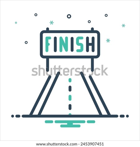 Vector colorful mix icon for finish