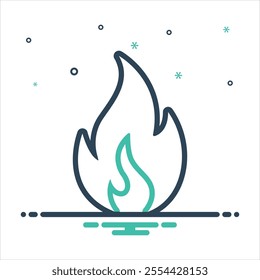 Vector colorful mix icon for fire