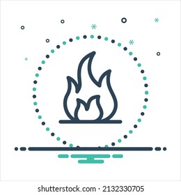 Icono de mezcla de colores vectoriales para incendios