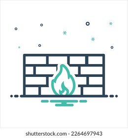 Vector colorful mix icon for firewall