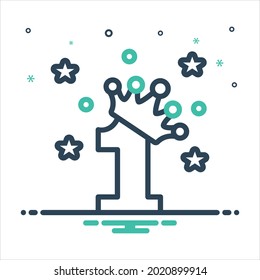 Vector colorful mix icon for first