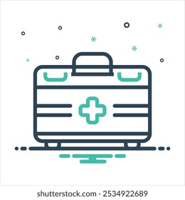 Icono colorido de la mezcla del Vector para los primeros auxilios