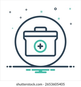 Vector colorful mix icon for first aid box