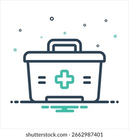 Icono colorido de la mezcla del Vector para el equipo de primeros auxilios