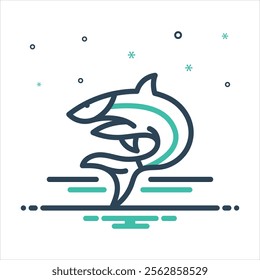 Vector colorful mix icon for fish