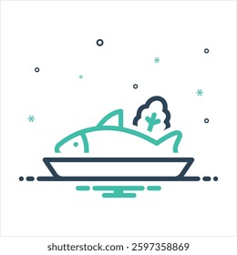 Vector colorful mix icon for fish