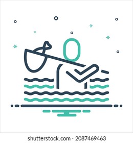 Vector colorful mix icon for fisher