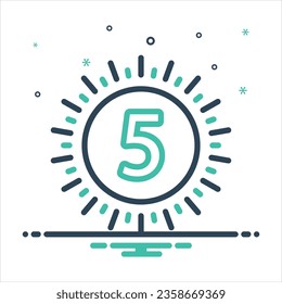Vector colorful mix icon for five