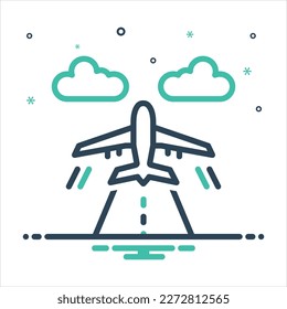 Vector colorful mix icon for flights