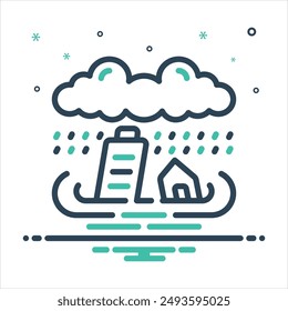 Vector colorful mix icon for flooding