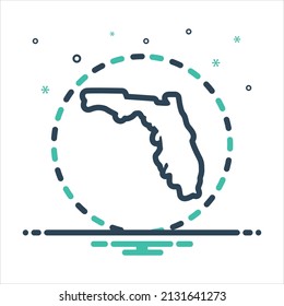 Vector colorful mix icon for florida