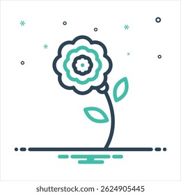 Icono colorido de la mezcla del Vector para la flor