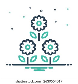 Vector colorful mix icon for flower