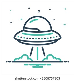 Vector colorful mix icon for flying saucer