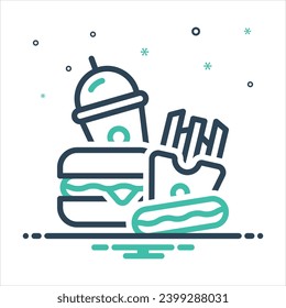 Vector colorful mix icon for food