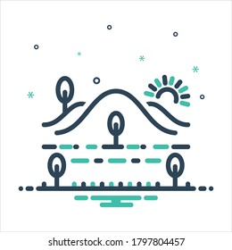 Vector colorful mix icon for forest
