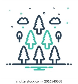 Vector colorful mix icon for forest