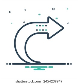 Vector colorful mix icon for forward