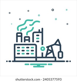 Vector colorful mix icon for fossil fuel