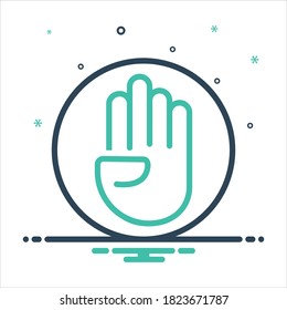 Icono de mezcla de color vectorial para cuatro dedos
