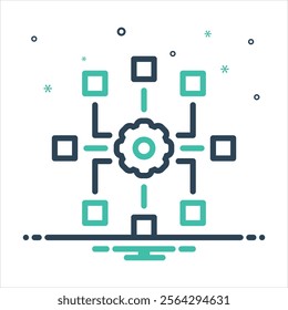 Vector colorful mix icon for framework