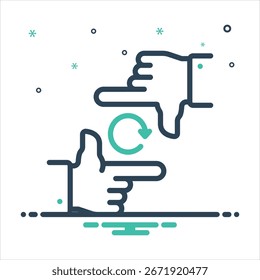 Icono de mezcla de colores de Vector para enmarcar el futuro