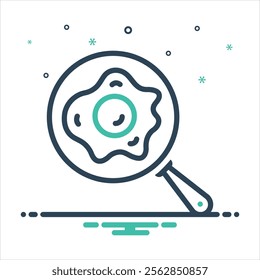 Vector colorful mix icon for fried egg