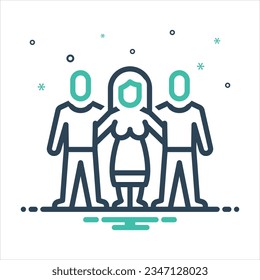 Vector colorful mix icon for friendly