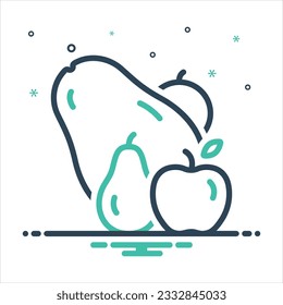 Icono de mezcla de colores vectoriales para fruta