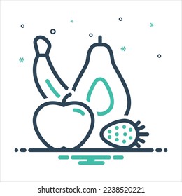 Vector colorful mix icon for fruits