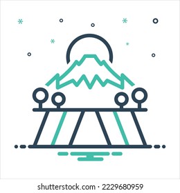 Vector colorful mix icon for fuji