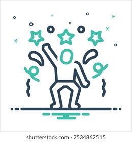 Vector colorful mix icon for fun